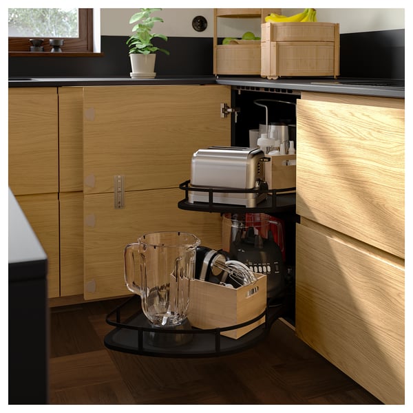 UTRUSTA Crnr base cabinet pull-out fitting, grey, 128 cm