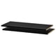 Two black rectangular shelves side by side, made of durable melamine.