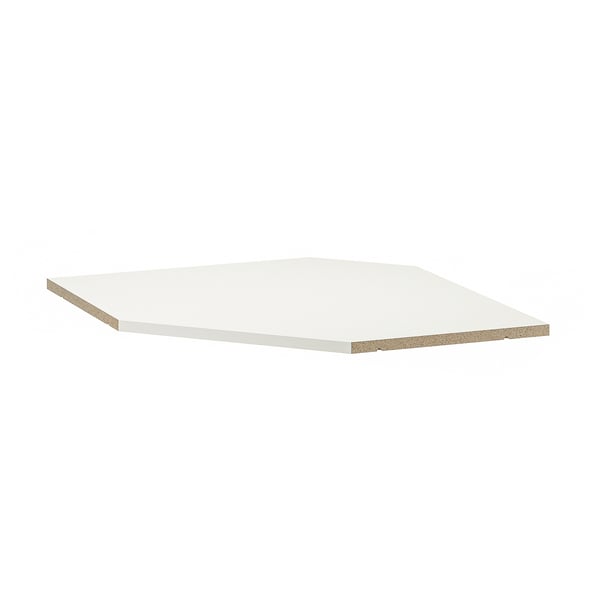 UTRUSTA white corner shelf, melamine, rectangle, durable, easy-clean.