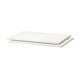 UTRUSTA shelves: white, rectangular, melamine with durable particleboard, 18mm thick.