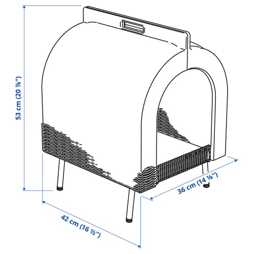 Illustration with measurements for the product: UTSÅDD.
