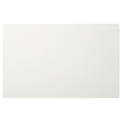 Västervik white cabinet door with sleek, integrated handle.