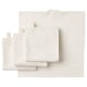 VÅGSJÖN white towels in cream: bath sheet, towel, hand towels, washcloths; soft, absorbent cotton, textured pattern.