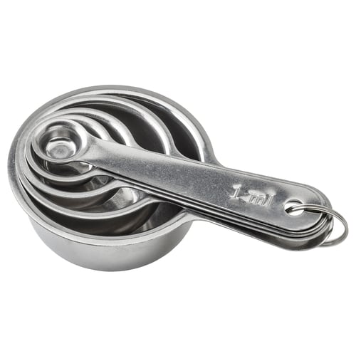 VARDAGEN stainless steel measuring cups set - silver - nesting design - kitchen tool.