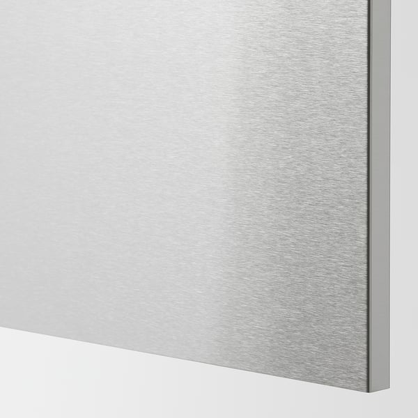Close-up of sleek, industrial stainless steel surface; smooth, reflective finish.