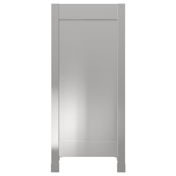 A VÅRSTA stainless steel kitchen cabinet in a sleek, modern design with clean lines and two legs.