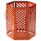 Orange VÅRSYREN steel lantern with cutouts, folds flat.