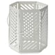 White VÅRSYREN lantern with hexagonal steel body and handle, cutouts for shadow effect.