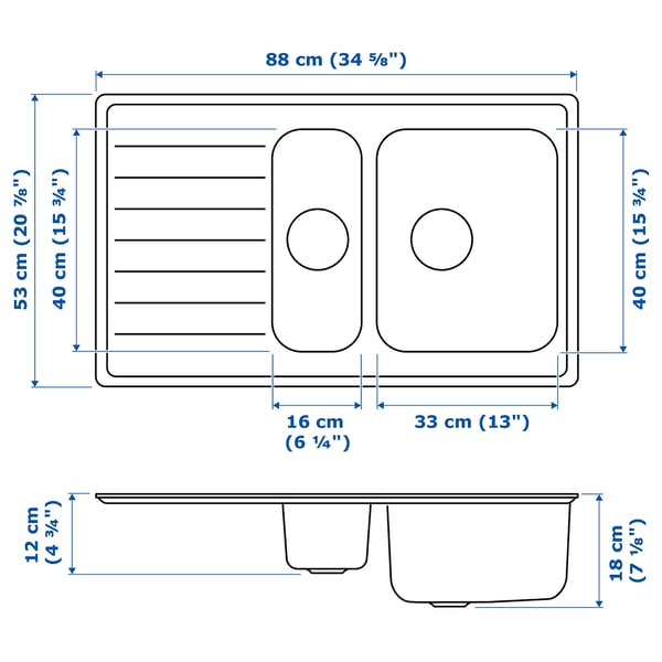 Illustration with measurements for the product: VATTUDALEN.