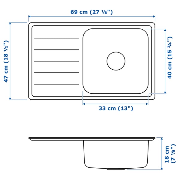 Illustration with measurements for the product: VATTUDALEN.
