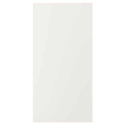 VEDDINGE white kitchen cabinet; rectangular, smooth, modern.