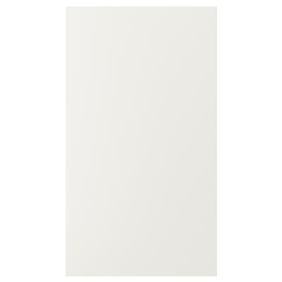 VEDDINGE white kitchen cabinet, sleek rectangular design, smooth fiberboard material.