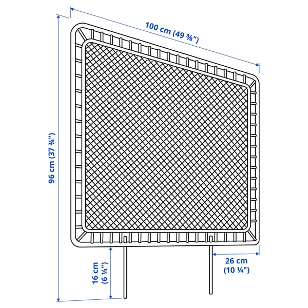 Illustration with measurements for the product: VEVELSTAD.