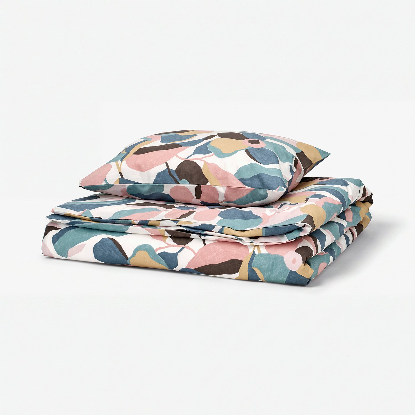 VIDEOXBÄR Duvet cover and pillowcase, white/multicolour, 150x200/50x60 cm