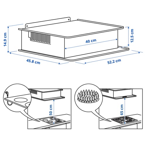 Illustration with measurements for the product: VIGGBO.