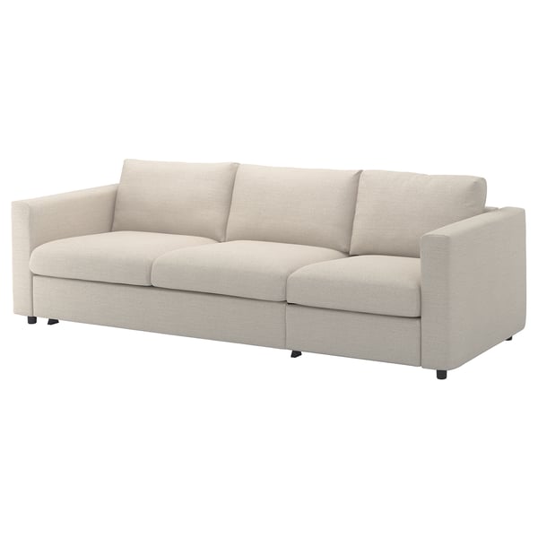 VIMLE sofa, beige, fabric, l-shaped, three-seater, modern design.