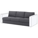 VIMLE sofa, dark grey. Modern design with crisp lines, plush cushions, durable fabric.