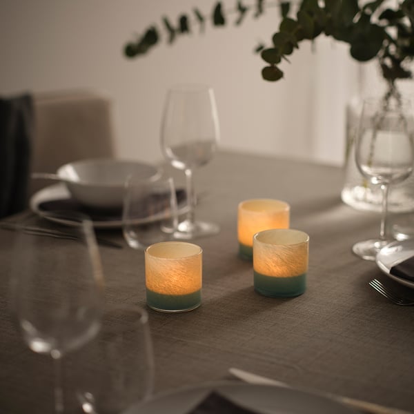 VINDSTILLA Tealight holder, green, 7 cm