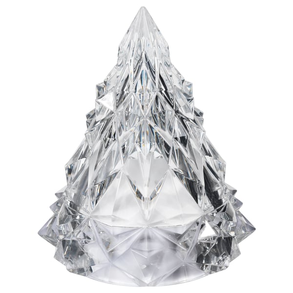 VINTERFINT crystal tree, clear. Geometric design, triangular base, faceted texture, elegant decor.