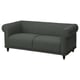 VISKAFORS green sofa, classic design, deep seat, rounded arms, sturdy wooden legs.