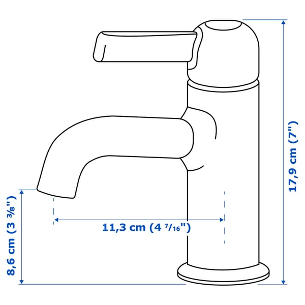 Illustration with measurements for the product: VOXNAN.