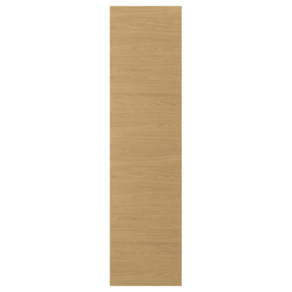 VOXTORP oak kitchen panel, sleek, warm, rectangular, foil finish, particleboard core, side-attachable.