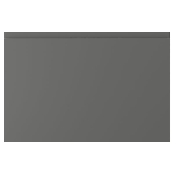 VOXTORP, dark grey kitchen cabinet, rectangular, sleek minimalist design with flat panel.