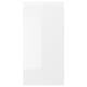 VOXTORP white high-gloss kitchen cabinet with sleek design and integrated handles.