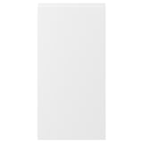 VOXTORP: matte white kitchen cabinet, rectangular, minimalist design, integrated handles, plastic and particleboard.