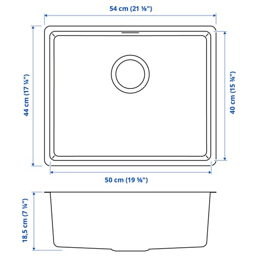 Illustration with measurements for the product: VRESJÖN.