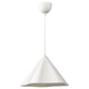 Hang lamp, white, cone-shaped, recycled plastic shade.