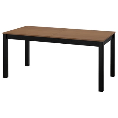 ÅLHULT Ištraukiamasis stalas, juoda/ruda, 170/220x80 cm