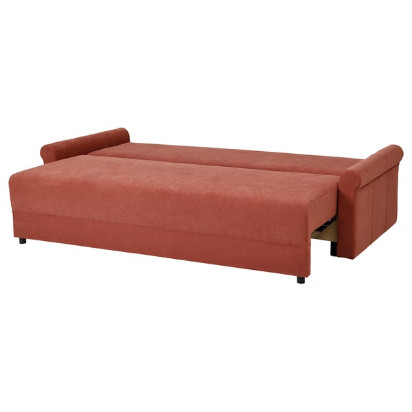 DÅNHULT Trivietė sofa-lova, Silkeryd rusvai raudona