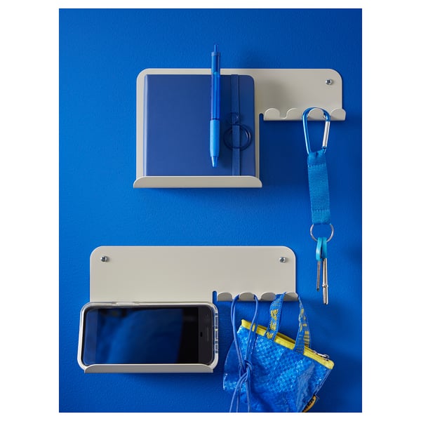 HAVREKROSS Lentynėlė su kabliukais, šviesi pilkai smėlinė, 23x13 cm