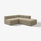 JÄTTEBO modulinė sofa, smėlio spalvos. Patogus, kubinis dizainas su švariomis linijomis.