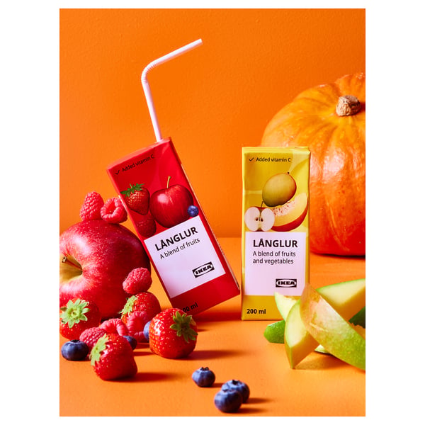 LÅNGLUR Tiršt. vaisių ir daržovių kokteilis, geltona/yra pridėtinio vitamino C, 200 ml