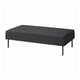 LILLEHEM 2 vietų medžio anglies audinio sofa, modernaus dizaino, stačiakampio formos, tamsiai pilkos, metalinės kojos.