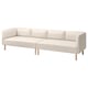 LILLEHEM smėlio spalvos modulinė sofa su medinėmis kojomis, minimalistinis dizainas universalioms sėdynėms.