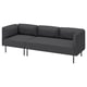 LILLEHEM Trivietė modulinė sofa, Gunnared/tamsiai pilka metalas
