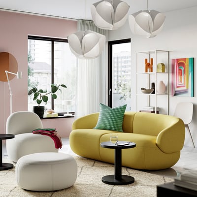 LILLESÄTER Trivietė sofa, Gunnared ryški salotinė