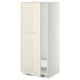 METOD virtuvės spintelė beveik baltais su nuožulniais kraštais, aukštos, stačiakampės formos su reguliuojamomis lentynomis ir nikeliuotais vyriais.