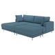 UPPÅKRA Trivietė modulinė sofa, su gulimuoju foteliu kairėje su kojų kėdute/Axvall tamsi pilkai mėlyna