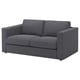 Pilka perdirbto poliesterio sofa VIMLE, modernus minimalistinis dizainas.