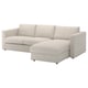 VIMLE l formos sekcijinė sofa, smėlio, pliušinė, modulinė.