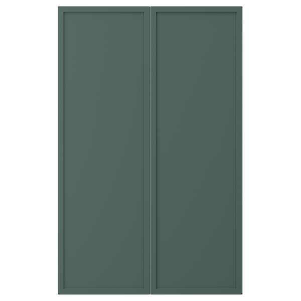 ASPUDDEN Дверца д/напольн углового шк, 2шт, темный серо-зеленый, 25x80 см