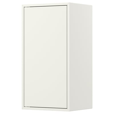 Белый прямоугольный шкаф ikea EKET с зеркальной дверцей.