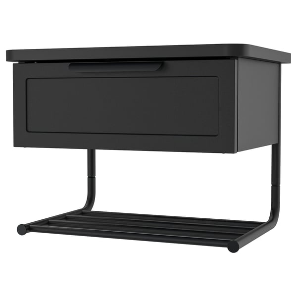 GRÅFJÄLLET Настенный прикроватный столик, антрацит, 42x29x31 см