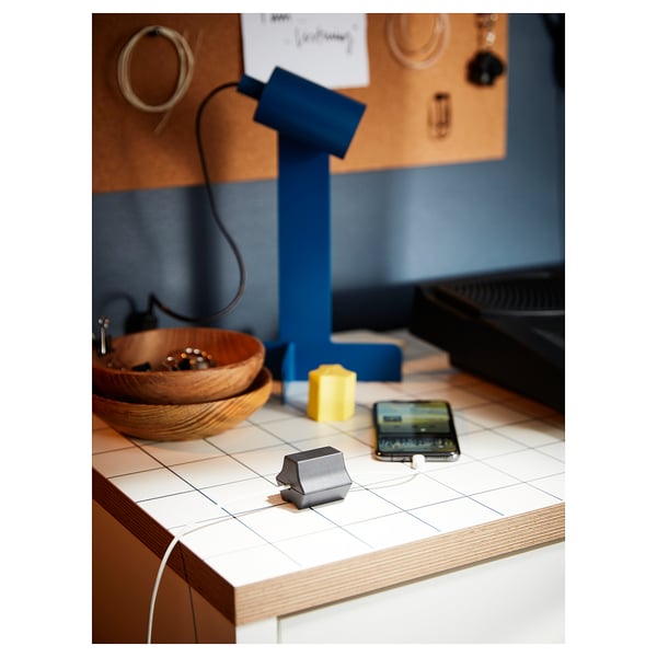 HAVSKÅL Держатель для USB-кабелей, 2 шт., чёрный/желтый