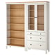 HEMNES Комб для хран с дверц/ящ, белый/светло-коричневая морилка, 180x197 см