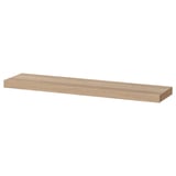 Настенная полка IKEA LACK белого/дуба, прямоугольная, стильная, с скрытыми кронштейнами.